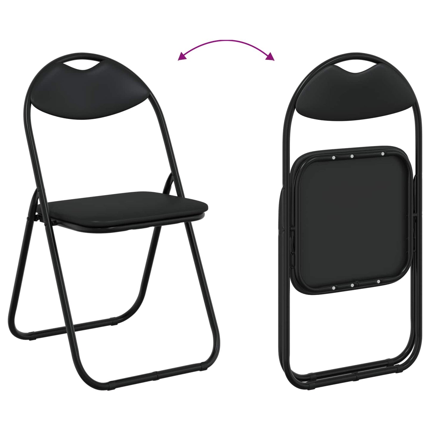 Folding Chair 8 pcs Black 48 x 43.5 x 81 cm Faux Leather