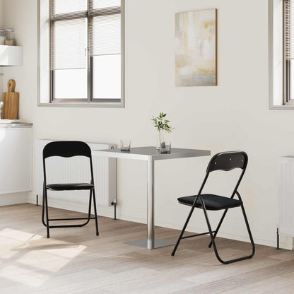 Folding Chair 2 pcs Black 48 x 44 x 78 cm Velvet