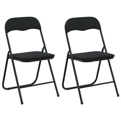 Folding Chair 2 pcs Black 48 x 44 x 78 cm Velvet