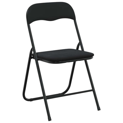 Folding Chair 2 pcs Black 48 x 44 x 78 cm Velvet