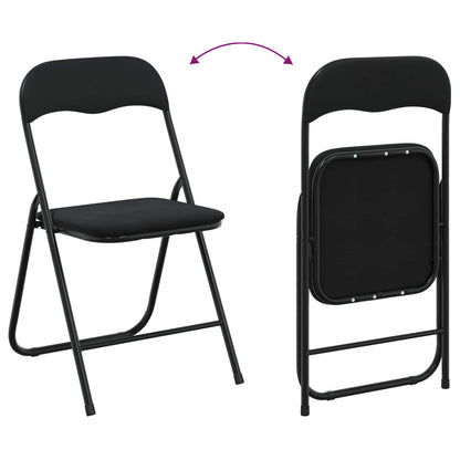 Folding Chair 2 pcs Black 48 x 44 x 78 cm Velvet