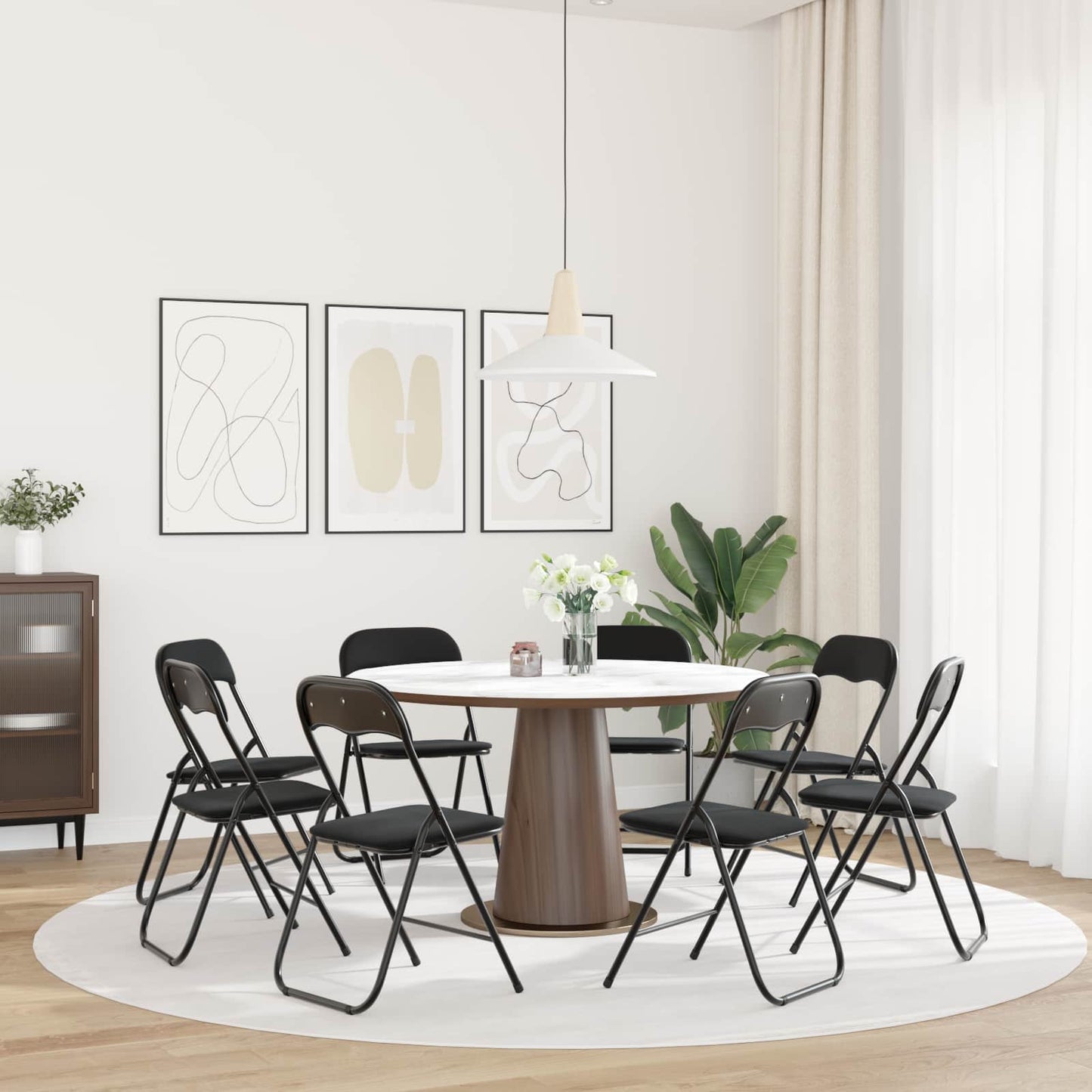 Folding Chair 8 pcs Black 48 x 44 x 78 cm Velvet