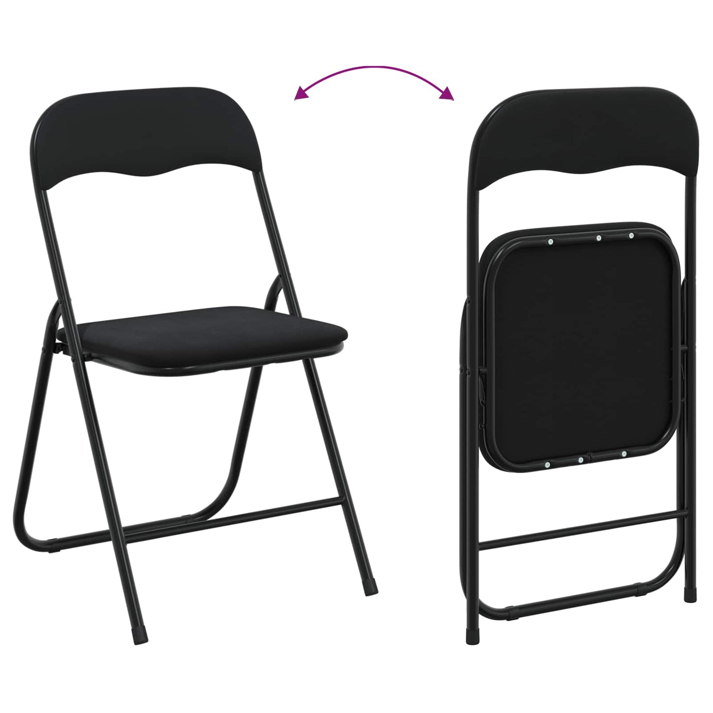 Folding Chair 8 pcs Black 48 x 44 x 78 cm Velvet