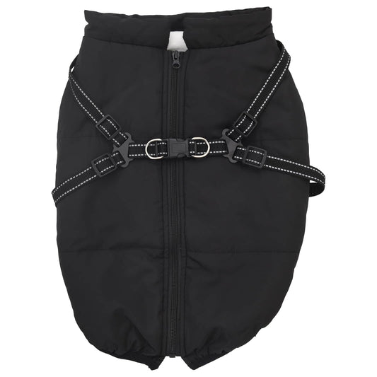 Dog Coat Black L52 Fleece and Polyester