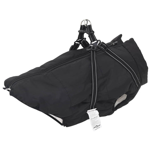 Dog Coat Black L68 Fleece and Polyester