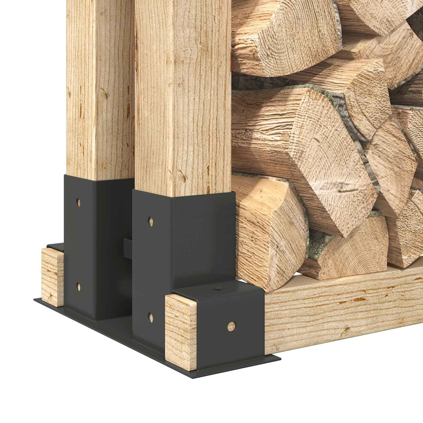 Firewood Stack Aid 2 pcs Anthracite 34 x 10 x 15 cm Steel