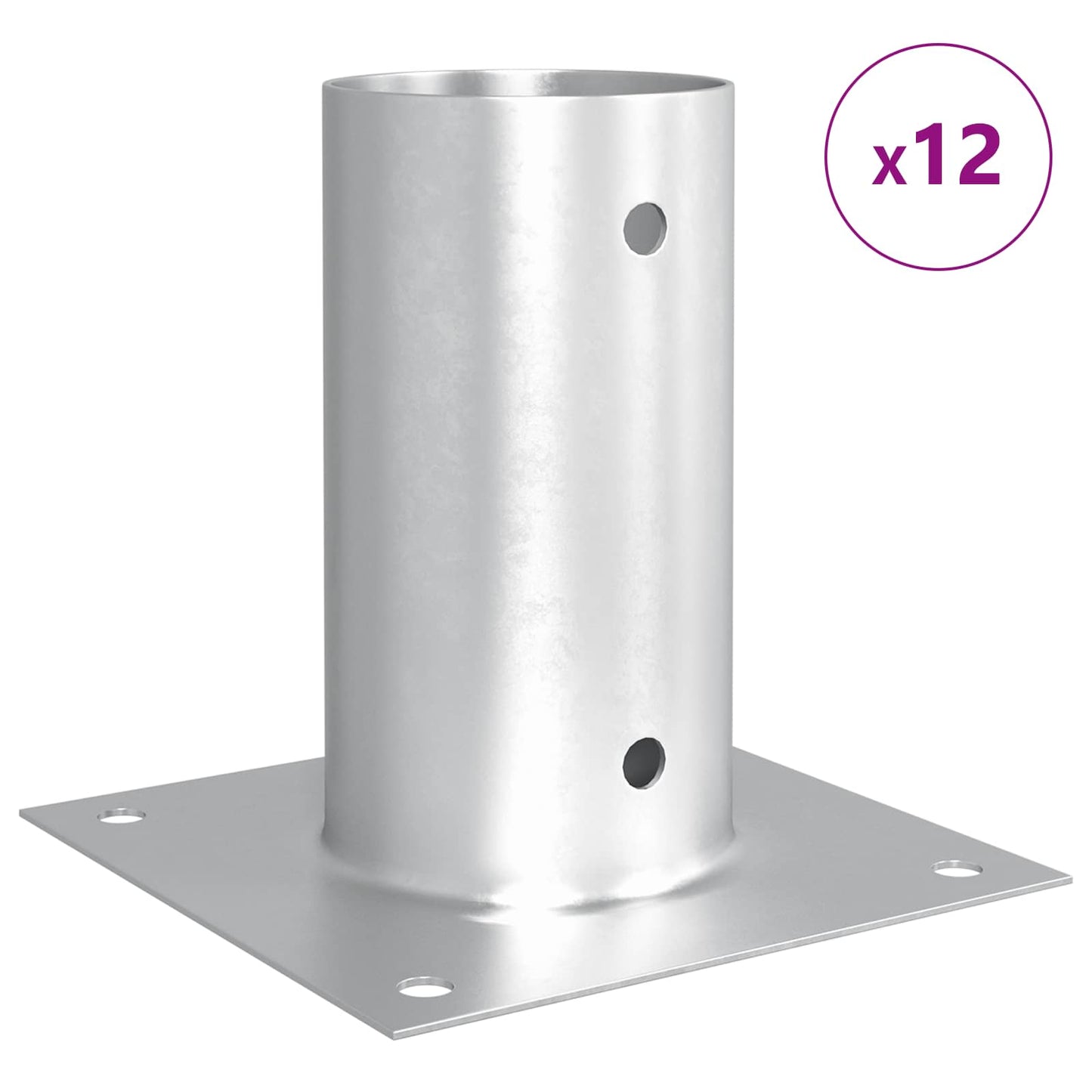 Round Ground Anchor 12 pcs Silver 15 x 15 x 15 cm Metal