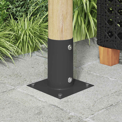 Round Ground Anchor 4 pcs Anthracite 15 x 15 x 15 cm Metal
