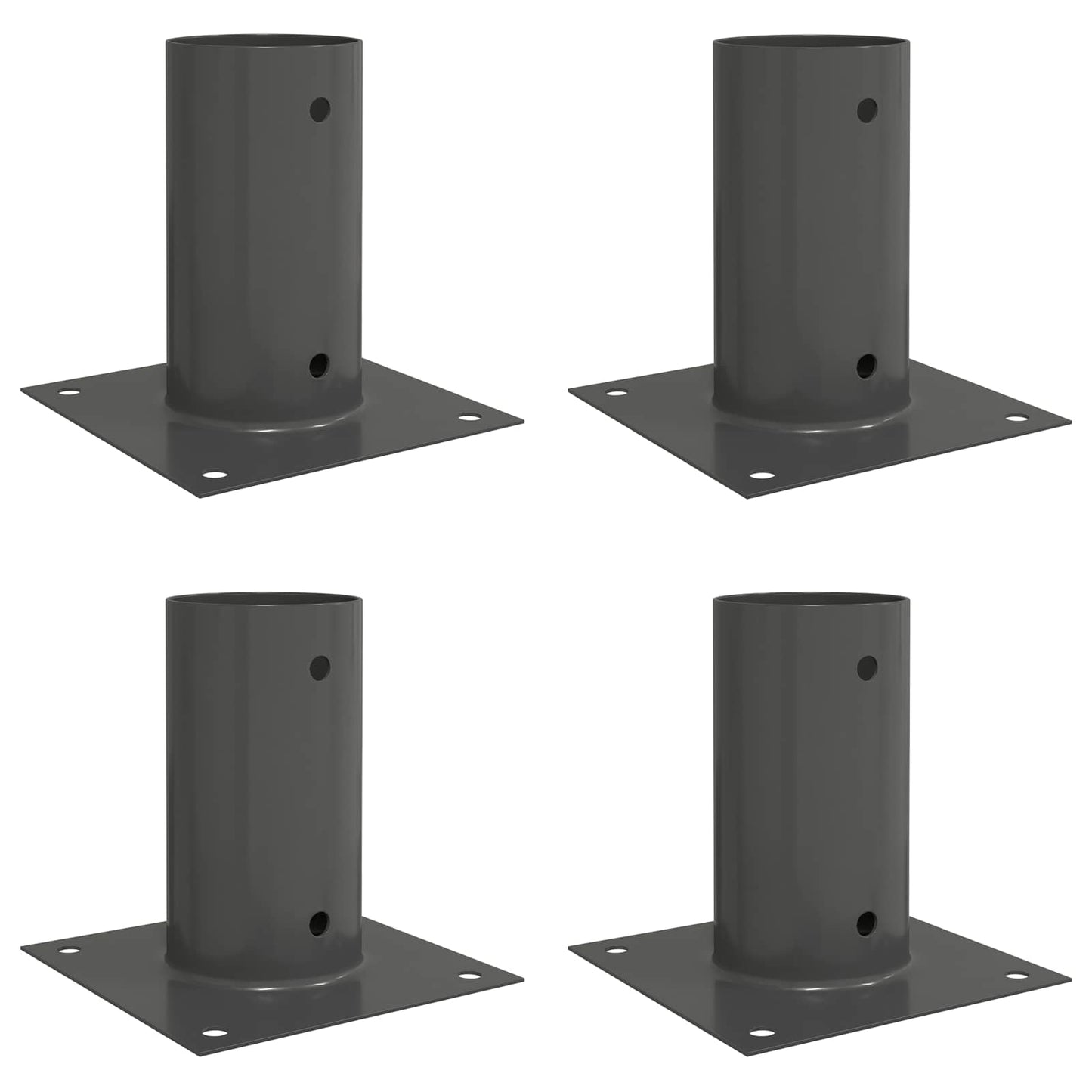 Round Ground Anchor 4 pcs Anthracite 15 x 15 x 15 cm Metal