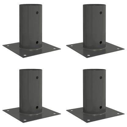 Round Ground Anchor 4 pcs Anthracite 15 x 15 x 15 cm Metal