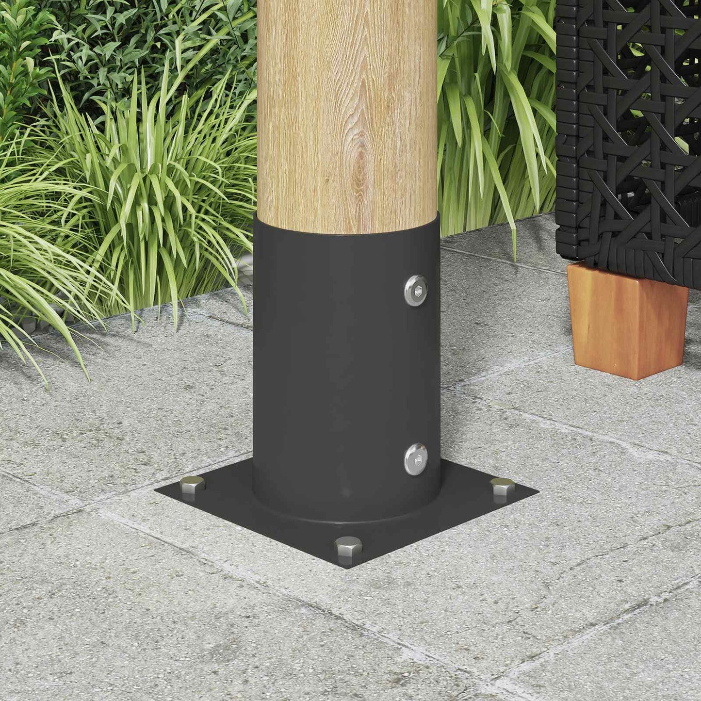 Round Ground Anchor 12 pcs Anthracite 15 x 15 x 15 cm Metal