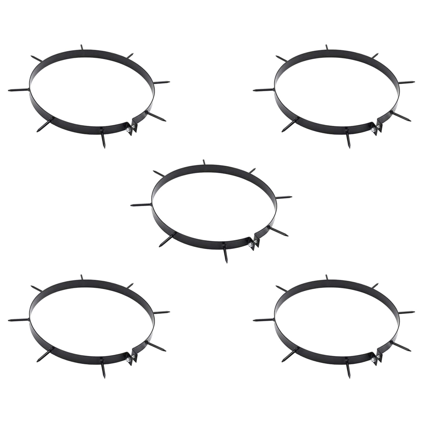 Lawn Aerator Clamp with Spikes 5 pcs Black Ø 320 mm Iron