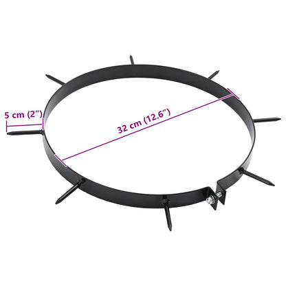Lawn Aerator Clamp with Spikes 5 pcs Black Ø 320 mm Iron