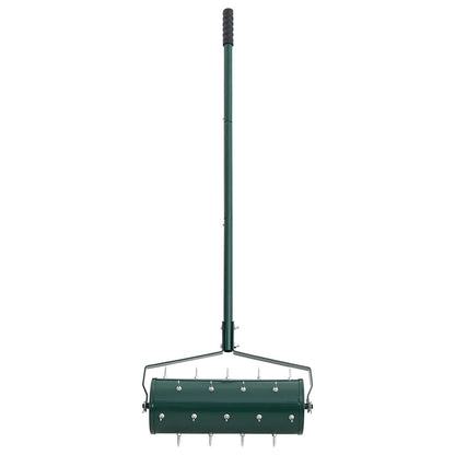 Lawn Roller Pull with Aerator Clamps Green 128 x 38 cm Steel