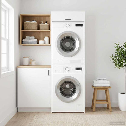 Wash Machine Cabinet White 67.5 x 68 x 200 cm Engineered wood
