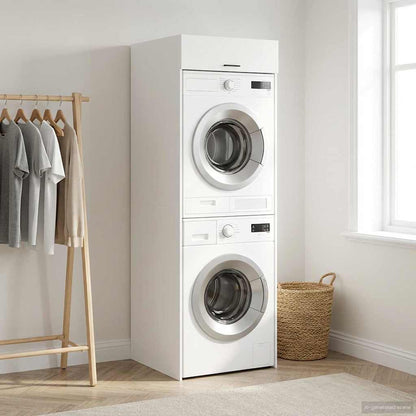 Wash Machine Cabinet White 67.5 x 68 x 200 cm Engineered wood