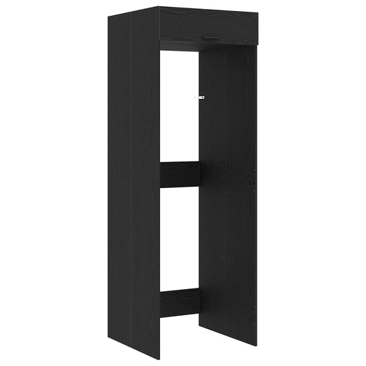 Wash Machine Cabinet with Storage Black Oak 67.5 x 68 x 200 cm