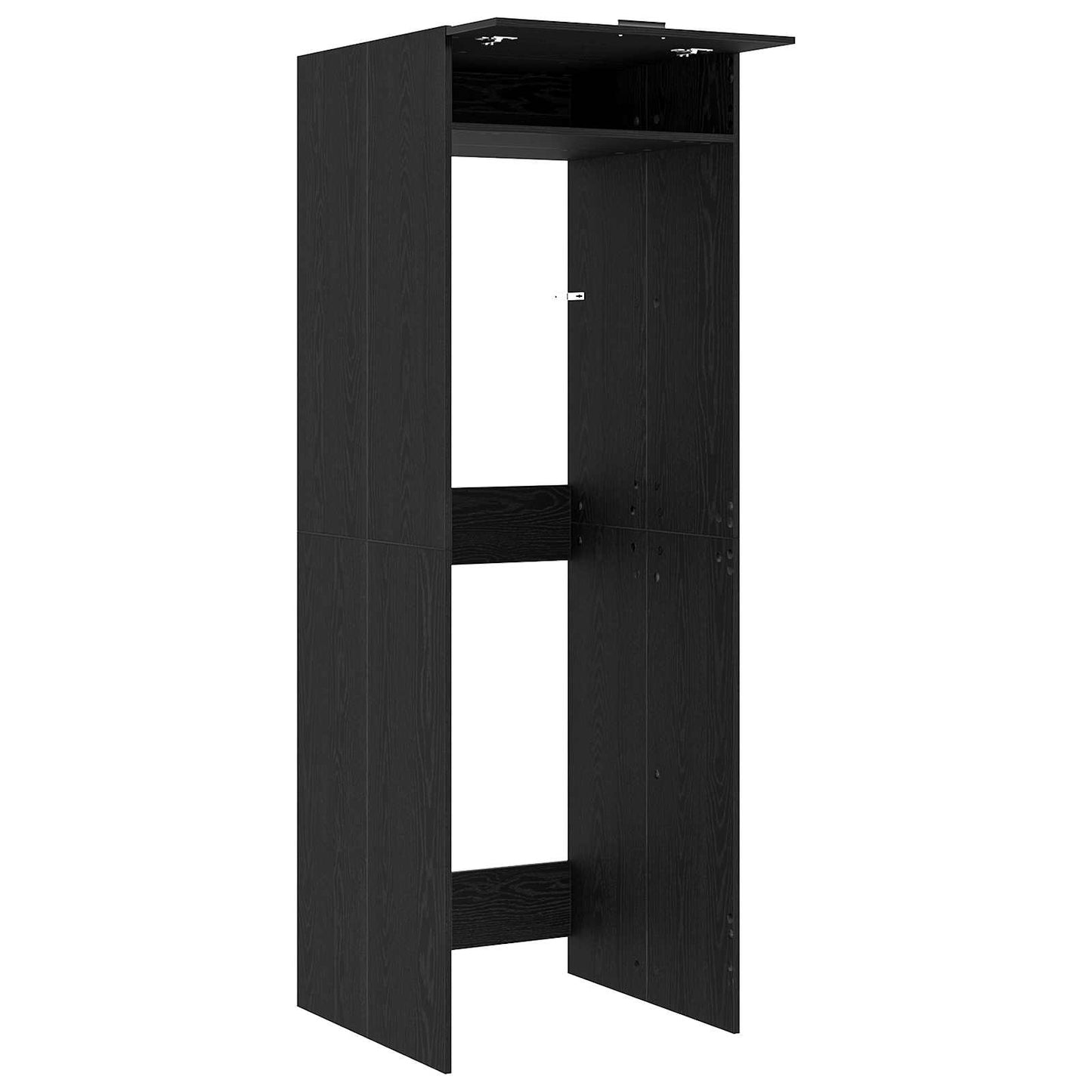 Wash Machine Cabinet with Storage Black Oak 67.5 x 68 x 200 cm