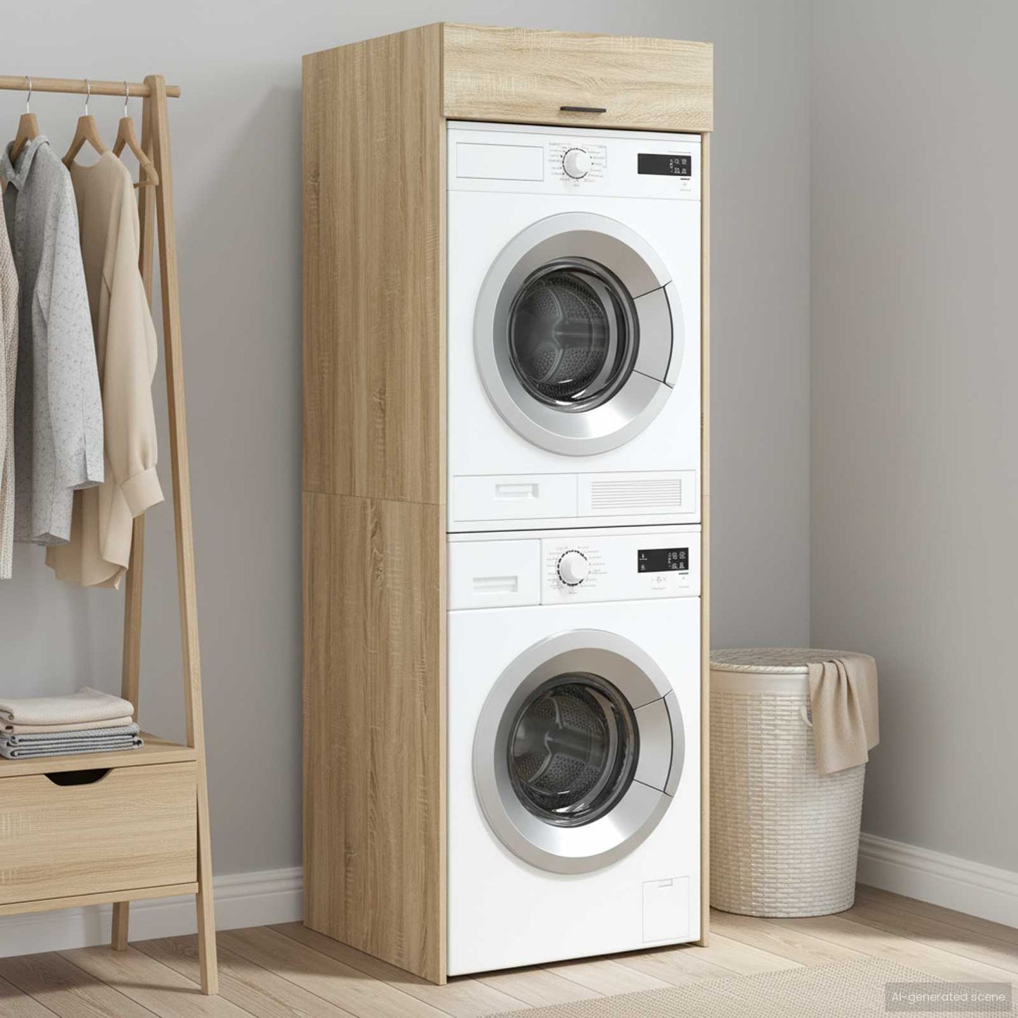 Wash Machine Cabinet Sonoma 67.5 x 68 x 200 cm Engineered wood