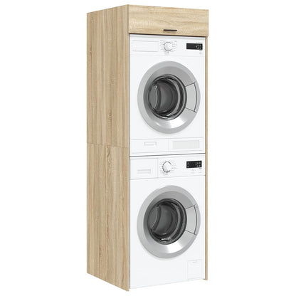 Wash Machine Cabinet with Storage Sonoma Oak 67.5 x 68 x 200 cm
