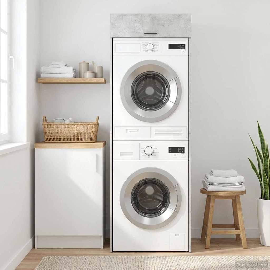 Wash Machine Cabinet Concrete Grey 67.5 x 68 x 200 cm