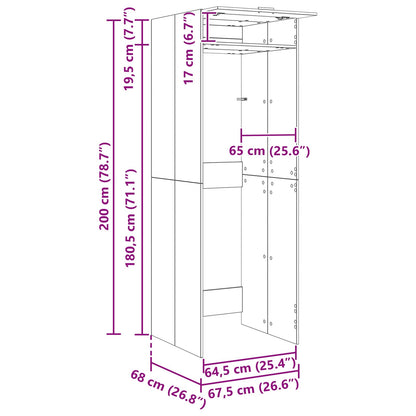 Wash Machine Cabinet with Storage Concerte 67.5 x 68 x 200 cm
