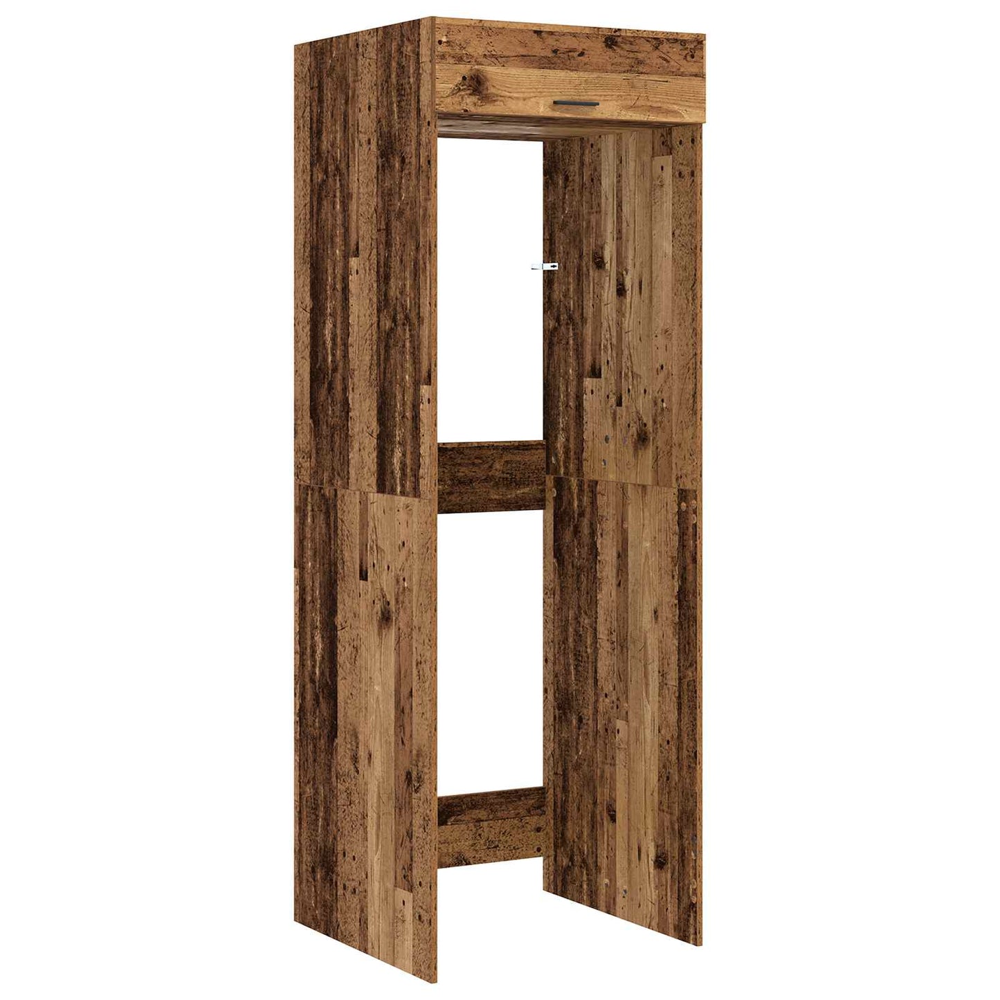 Wash Machine Cabinet with Storage Old Wood 67.5 x 68 x 200 cm