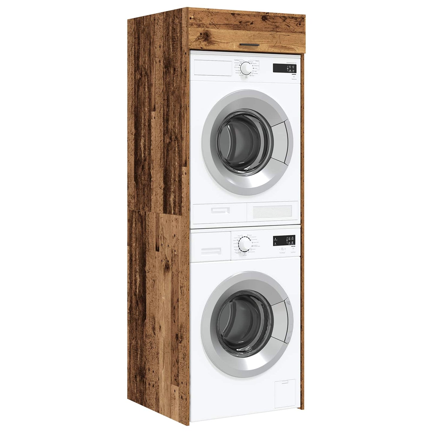 Wash Machine Cabinet with Storage Old Wood 67.5 x 68 x 200 cm