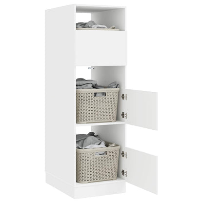 Laundry Cabinet with Storage with Door White Engineered wood