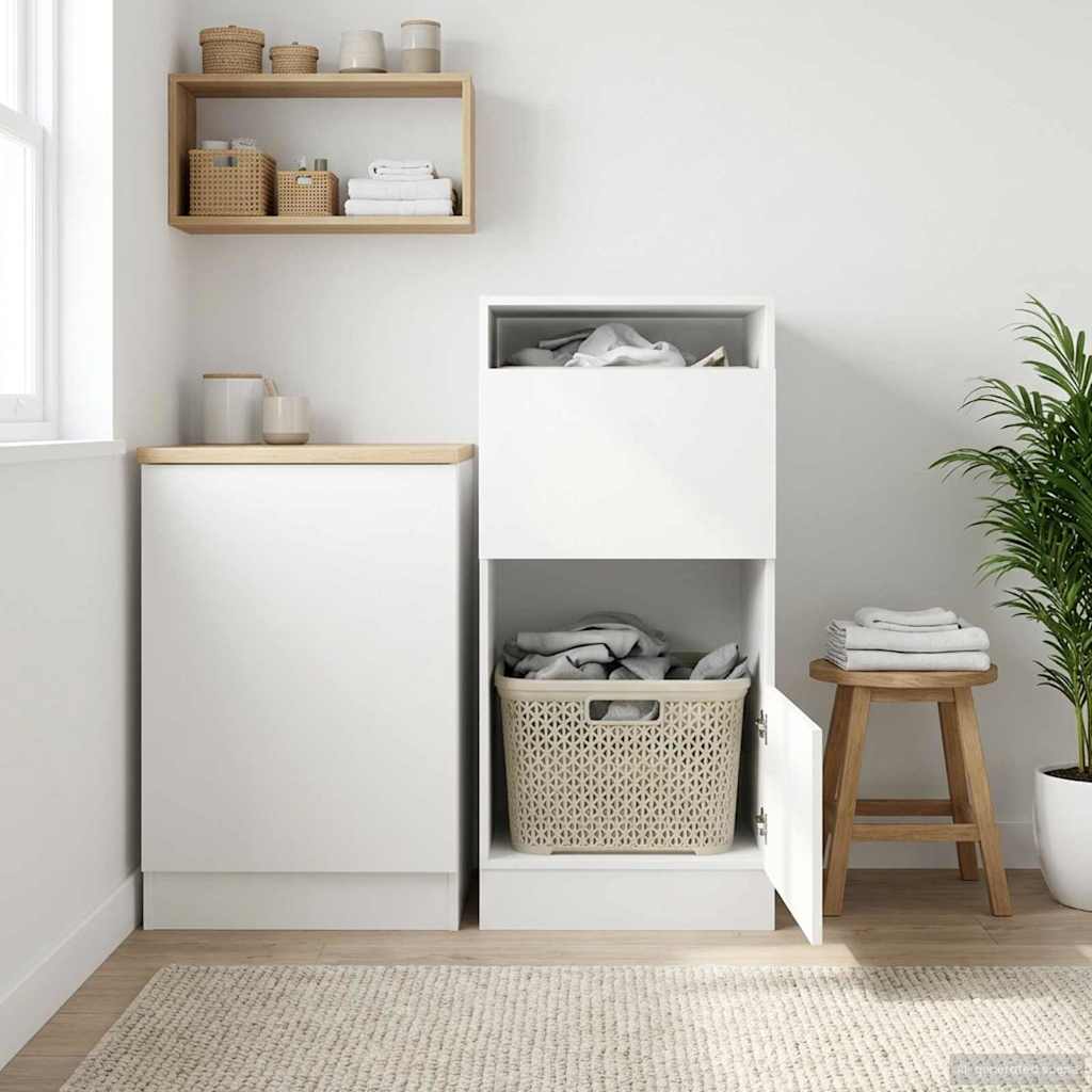 Laundry Cabinet White 50 x 68 x 102 cm Engineered wood