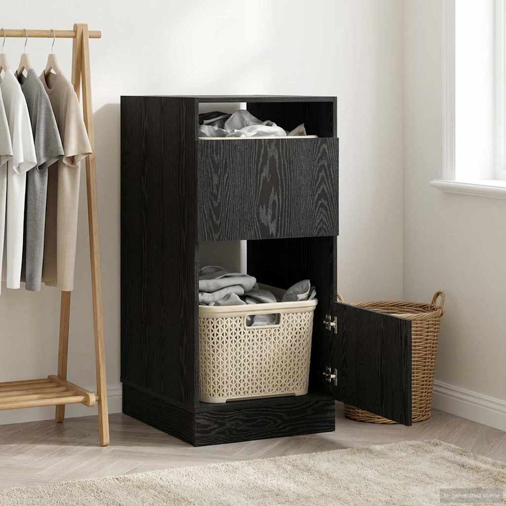 Laundry Cabinet Black Oak 50 x 68 x 102 cm Engineered wood