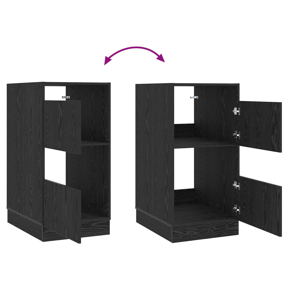 Laundry Cabinet Black Oak 50 x 68 x 102 cm Engineered wood