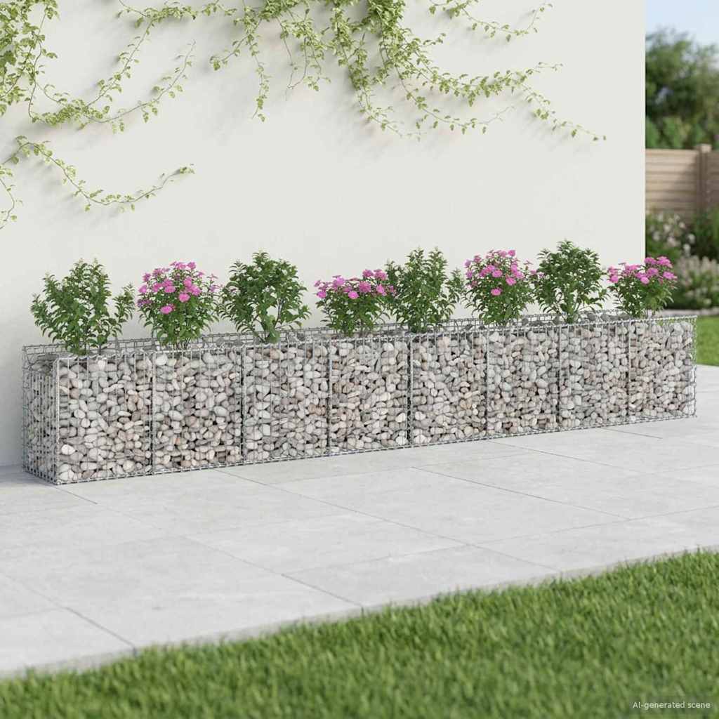 Gabion Raised Bed 2 pcs Silver
