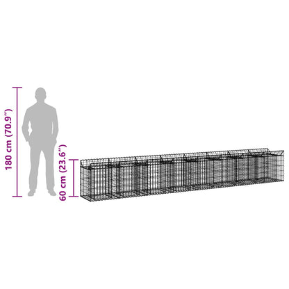Gabion Raised Bed 2 pcs Silver