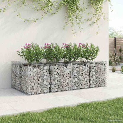 Gabion Raised Bed 2 pcs Silver