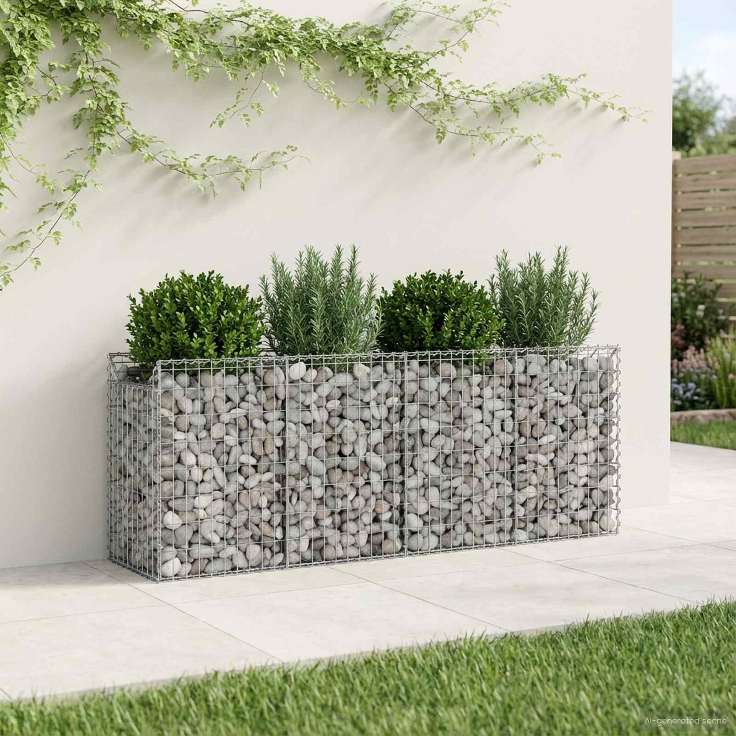 Gabion Raised Bed 2 pcs Silver