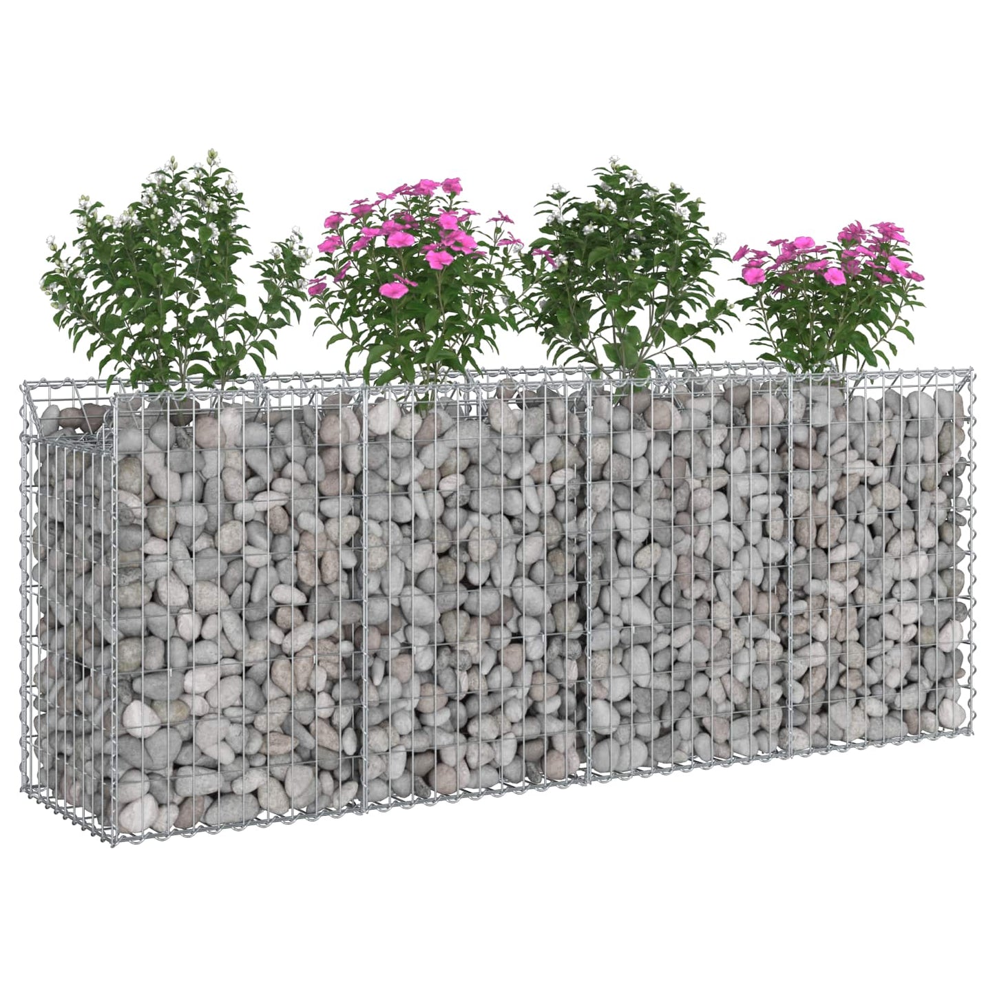 Gabion Raised Bed 2 pcs Silver