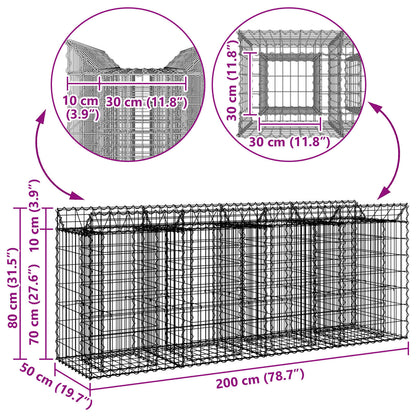 Gabion Raised Bed 2 pcs Silver