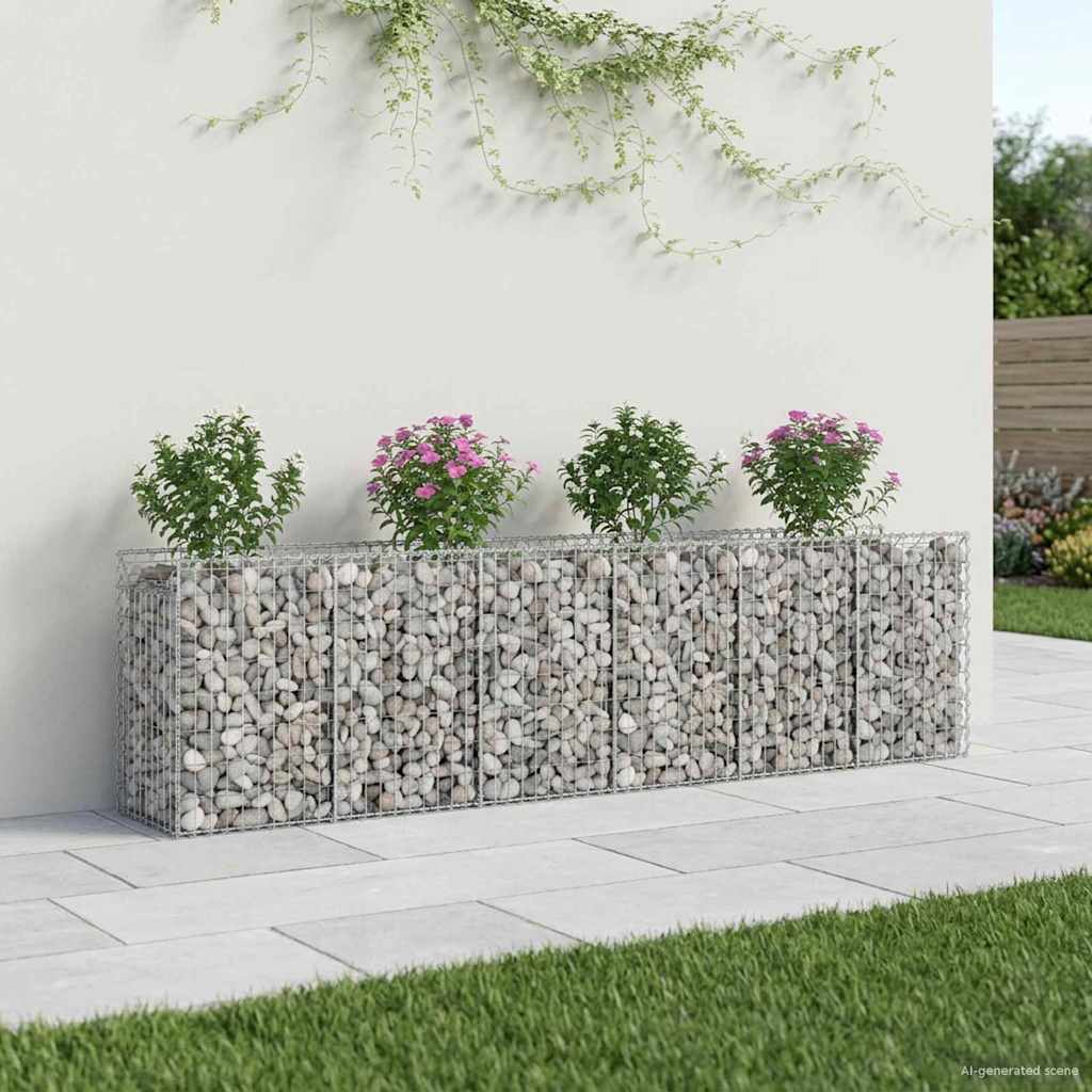 Gabion Raised Bed 2 pcs Silver