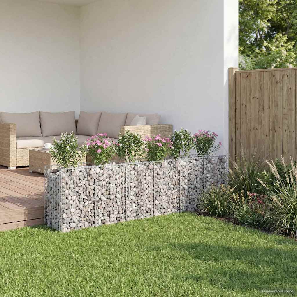 Gabion Raised Bed 2 pcs Silver