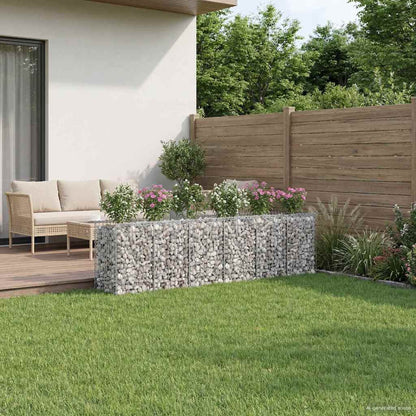 Gabion Raised Bed 3 pcs Silver