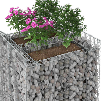 Gabion Raised Bed 2 pcs Silver