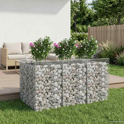Gabion Raised Bed 2 pcs Silver