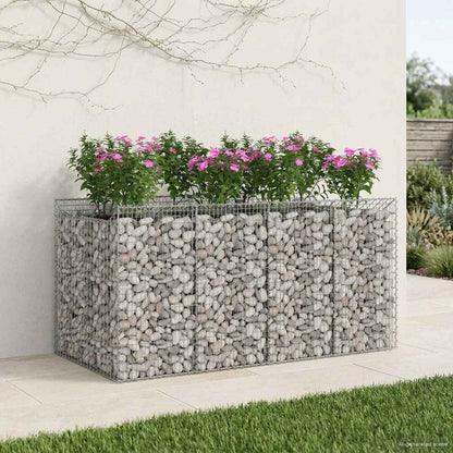 Gabion Raised Bed 2 pcs 200 x 100 x 100 cm Galvanised Steel