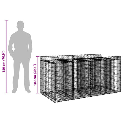 Gabion Raised Bed 2 pcs Silver
