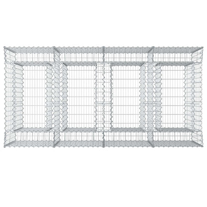 Gabion Raised Bed 2 pcs Silver