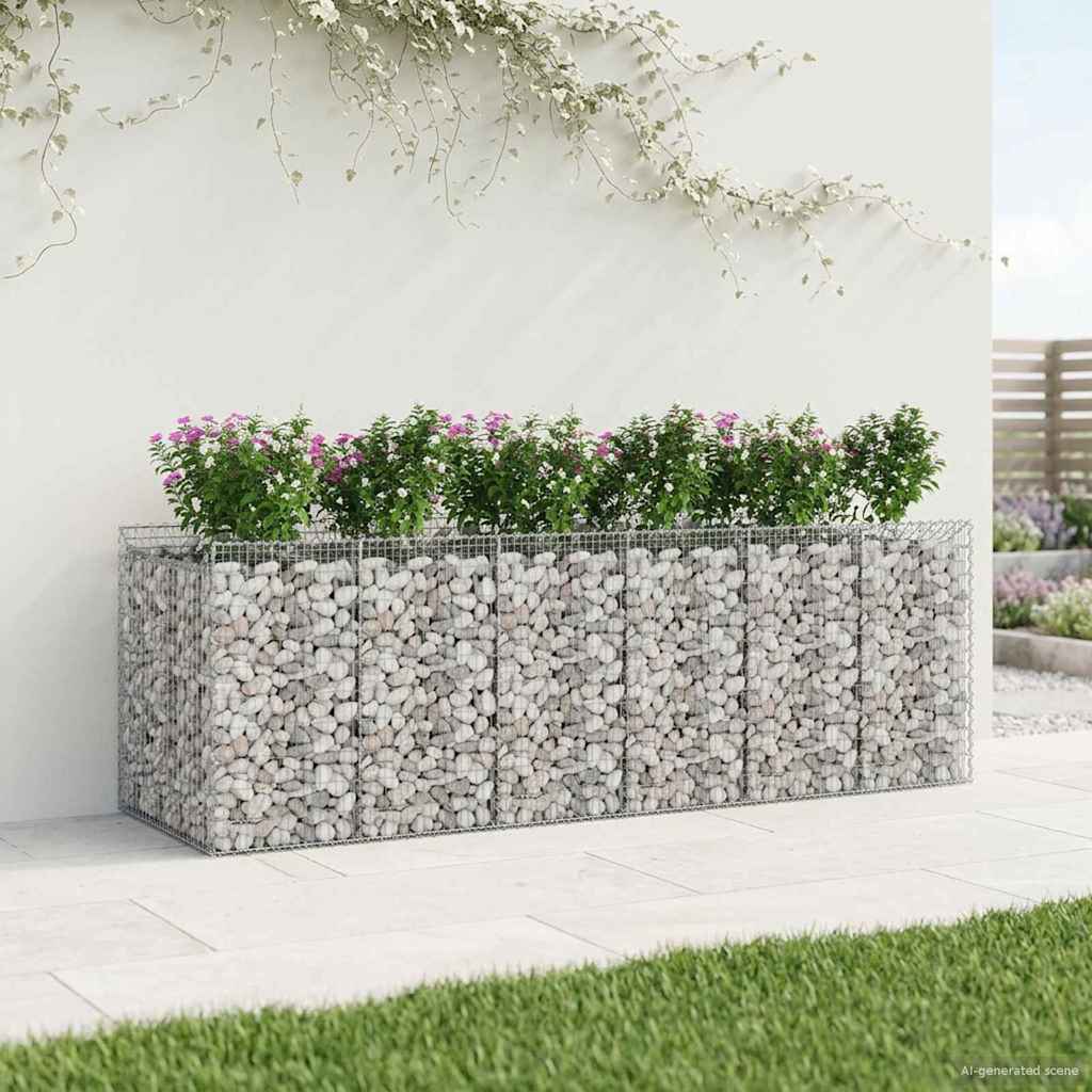 Gabion Raised Bed 3 pcs Silver