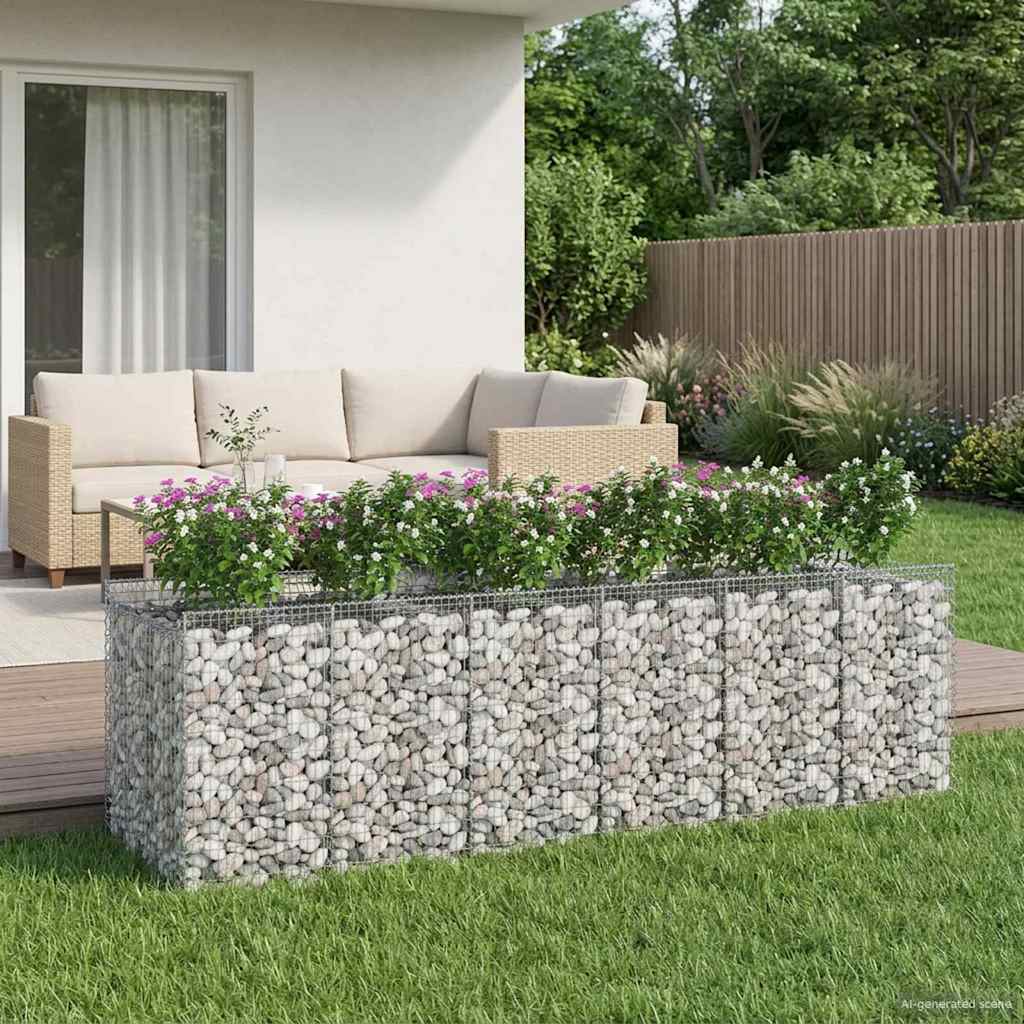 Gabion Raised Bed 3 pcs Silver