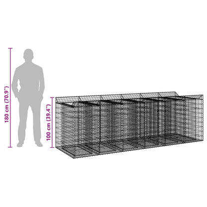 Gabion Raised Bed 3 pcs Silver