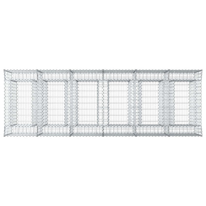Gabion Raised Bed 3 pcs Silver